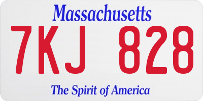 MA license plate 7KJ828