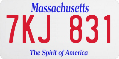 MA license plate 7KJ831