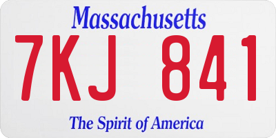 MA license plate 7KJ841