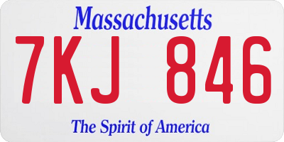 MA license plate 7KJ846