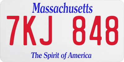 MA license plate 7KJ848