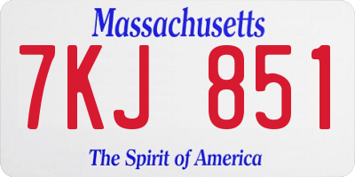 MA license plate 7KJ851