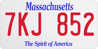 MA license plate 7KJ852