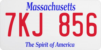 MA license plate 7KJ856