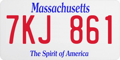 MA license plate 7KJ861