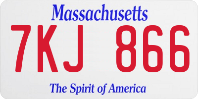 MA license plate 7KJ866