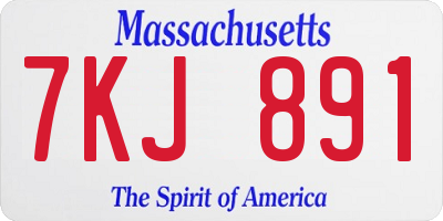 MA license plate 7KJ891