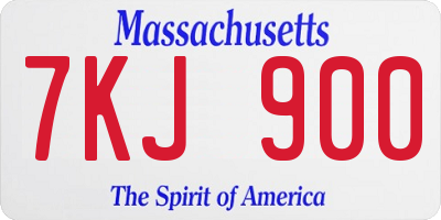 MA license plate 7KJ900
