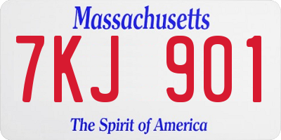 MA license plate 7KJ901