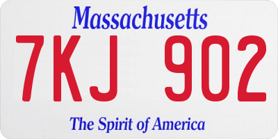 MA license plate 7KJ902