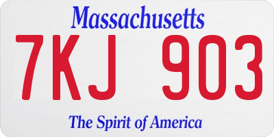 MA license plate 7KJ903