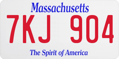 MA license plate 7KJ904
