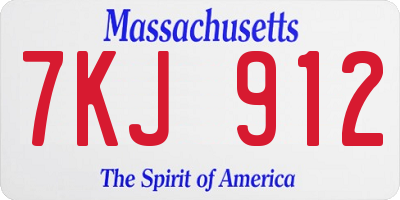 MA license plate 7KJ912