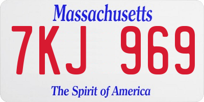 MA license plate 7KJ969
