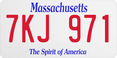 MA license plate 7KJ971