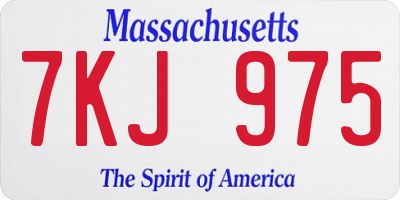 MA license plate 7KJ975