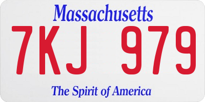 MA license plate 7KJ979