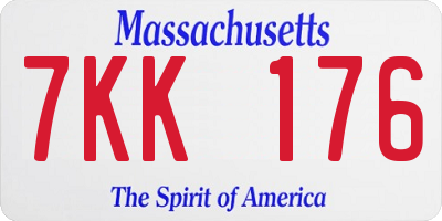 MA license plate 7KK176