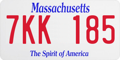 MA license plate 7KK185