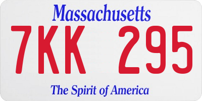 MA license plate 7KK295