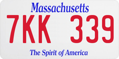 MA license plate 7KK339