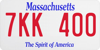 MA license plate 7KK400