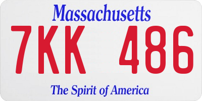 MA license plate 7KK486