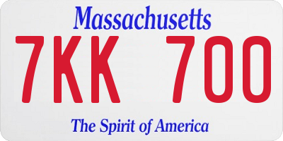 MA license plate 7KK700