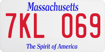 MA license plate 7KL069