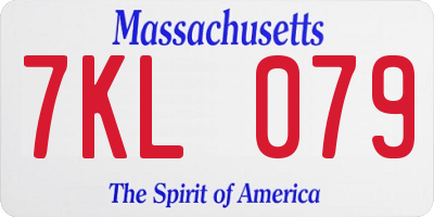MA license plate 7KL079