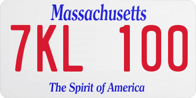 MA license plate 7KL100
