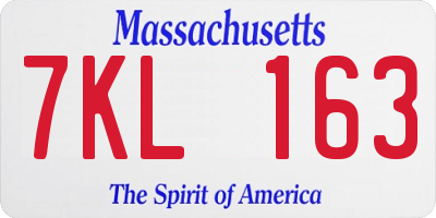 MA license plate 7KL163