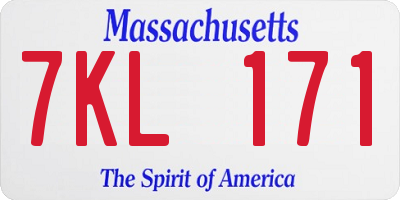 MA license plate 7KL171