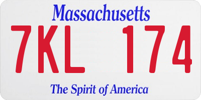 MA license plate 7KL174