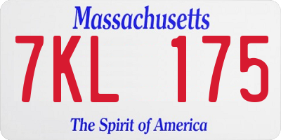 MA license plate 7KL175