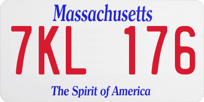 MA license plate 7KL176