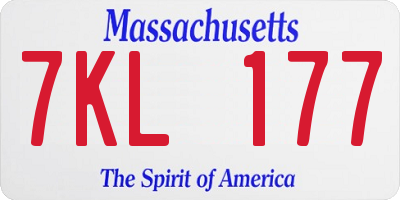 MA license plate 7KL177