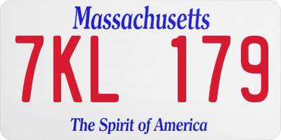 MA license plate 7KL179