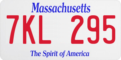 MA license plate 7KL295