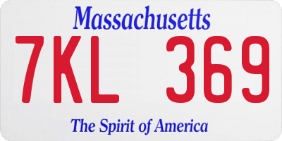 MA license plate 7KL369