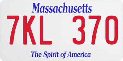 MA license plate 7KL370