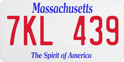 MA license plate 7KL439