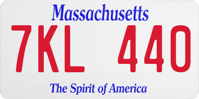 MA license plate 7KL440