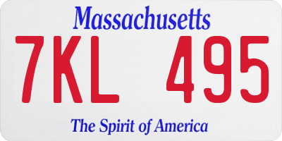 MA license plate 7KL495