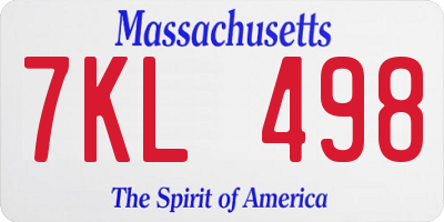 MA license plate 7KL498