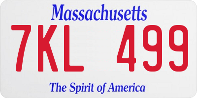 MA license plate 7KL499