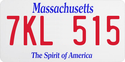 MA license plate 7KL515