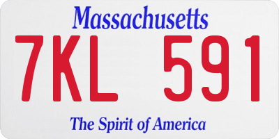 MA license plate 7KL591