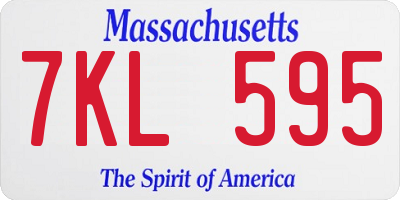 MA license plate 7KL595
