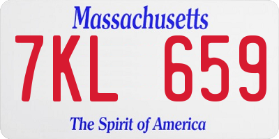 MA license plate 7KL659